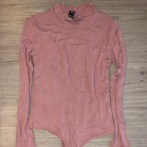 Pink long sleeve bodysuit